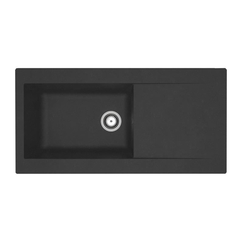 Evier a encastrer en résine 1000 x 500 mm 1 grande cuve - Noir - STRA Evier a encastrer en résine 1000 x 500 mm 1 grande cuve - Noir - STRA