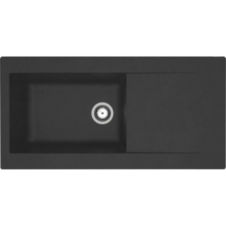 Evier a encastrer en résine 1000 x 500 mm 1 grande cuve - Noir - STRA