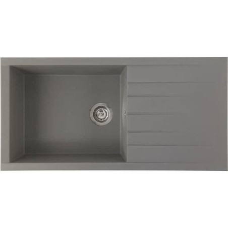 STRADOUR Evier a encastrer CUBE, en SMC GRIS BETON - 16, 1 bac, dim. 1