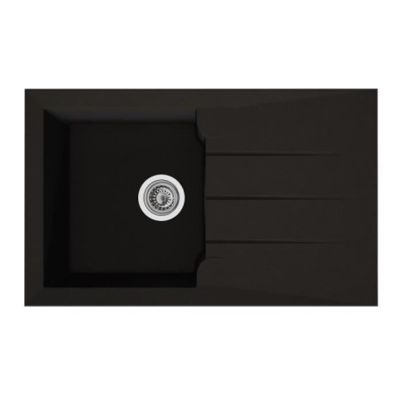 Evier - Résine BMC - Noir - A encastrer - STRADOUR - Alineo 1C - 81 x
