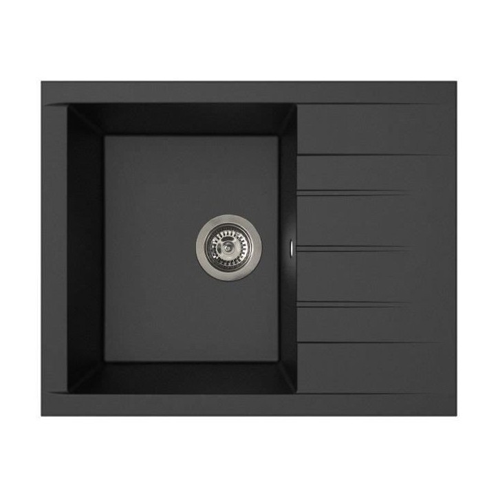 Evier - Résine SMC - Noir pailleté - A encastrer - STRADOUR - Cube 1C XS - 62 x 50 cm Evier - Résine SMC - Noir pailleté - A encastrer - STRADOUR - Cube 1C XS - 62 x 50 cm