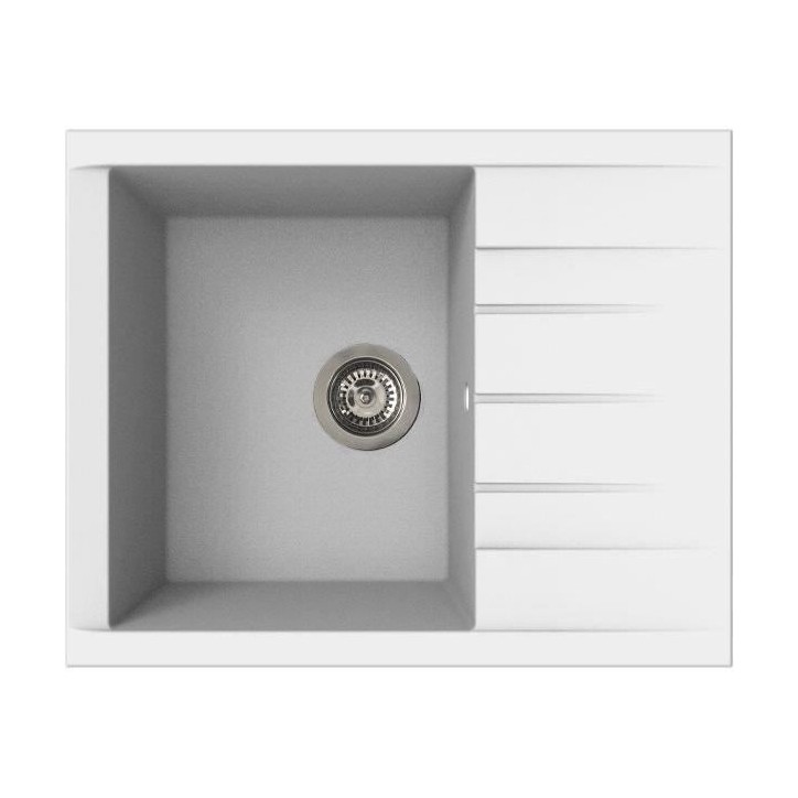 Evier - Résine SMC - Blanc uni - A encastrer - STRADOUR - Cube 1C XS - 62 x 50 cm