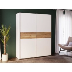 Armoire de chambre - SAGITTA - Blanc mat - 2 portes coulissantes - 170
