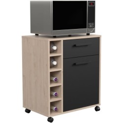 STUDIO - Desserte - 1 porte 1 tiroir - 5 casiers range bouteilles - 60