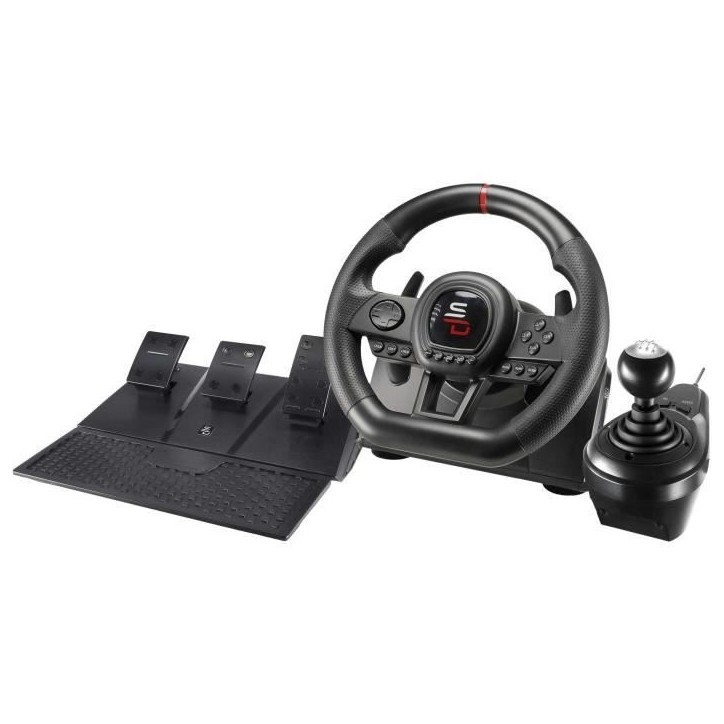 Volant de course - SUPERDRIVE - GS650-X - Levier de vitesse manuel - 3 pédales - Palettes - PS4 / Xbox Volant de course - SUPERDRIVE - GS650-X - Levier de vitesse manuel - 3 pédales - Palettes - PS4 / Xbox