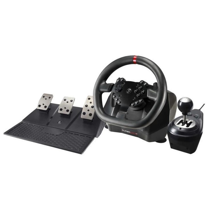Volant de course - SUPERDRIVE - GS950-X - 900° - Levier de vitesse manuel - 3 pédales - Palettes Volant de course - SUPERDRIVE - GS950-X - 900° - Levier de vitesse manuel - 3 pédales - Palettes
