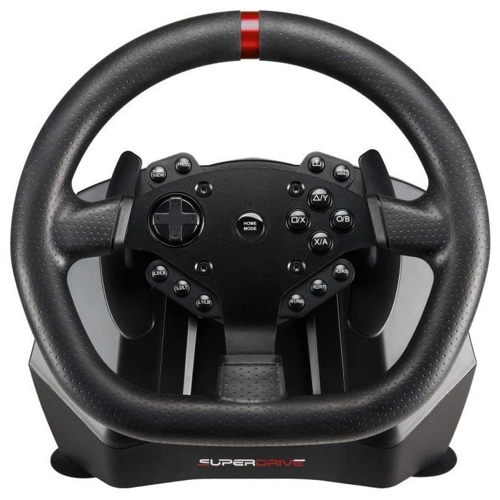 Volant de course - SUPERDRIVE - GS950-X - 900° - Levier de vitesse manuel - 3 pédales - Palettes Volant de course - SUPERDRIVE - GS950-X - 900° - Levier de vitesse manuel - 3 pédales - Palettes