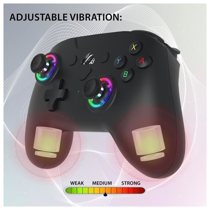 Manette sans fil - SUBSONIC - Switch 2 / Switch - LEDs programmables - Vibrations - Gyroscope - Noire Manette sans fil - SUBSONIC - Switch 2 / Switch - LEDs programmables - Vibrations - Gyroscope - Noire