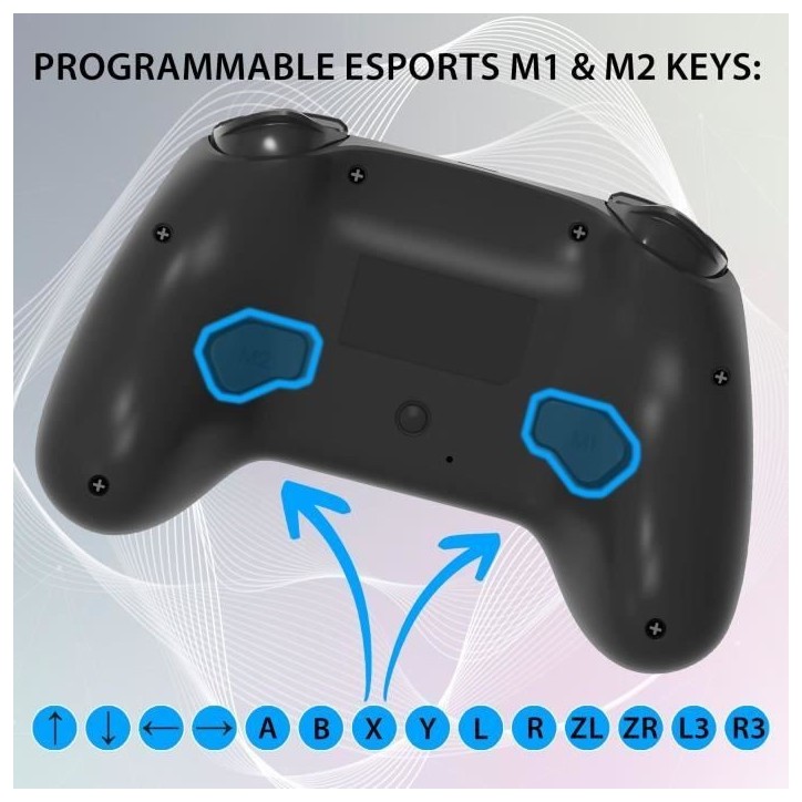 Manette sans fil - SUBSONIC - Switch 2 / Switch - LEDs programmables - Vibrations - Gyroscope - Noire Manette sans fil - SUBSONIC - Switch 2 / Switch - LEDs programmables - Vibrations - Gyroscope - Noire