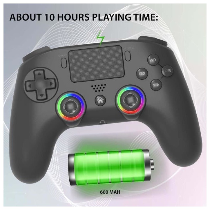 Manette sans fil - SUBSONIC - PS4 - LED - Vibrations - Prise casque - Noir Manette sans fil - SUBSONIC - PS4 - LED - Vibrations - Prise casque - Noir
