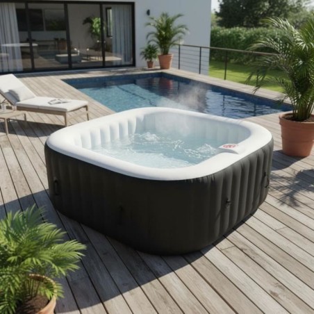 Spa gonflable SUNSPA - AC02 - 185 x 65 cm - 6 places - Carré (Livré
