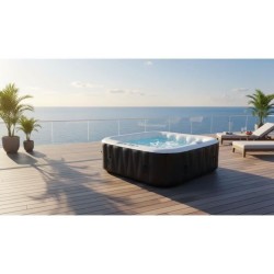 Spa gonflable SUNSPA - AC02 - 185 x 65 cm - 6 places - Carré (Livré
