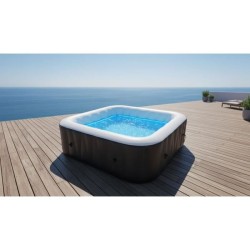 Spa gonflable SUNSPA - AC02 - 185 x 65 cm - 6 places - Carré (Livré
