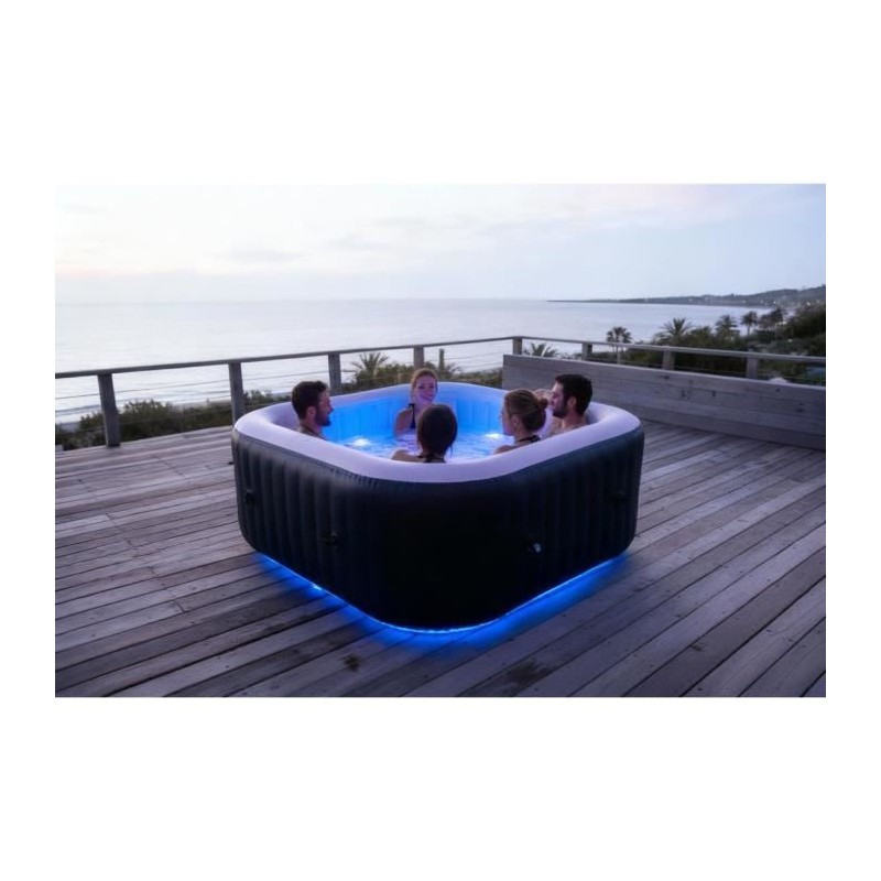 Spa gonflable avec bandeau LED SUNSPA - AC02-LED - 185 x 65 cm - 6 pla Spa gonflable avec bandeau LED SUNSPA - AC02-LED - 185 x 65 cm - 6 pla