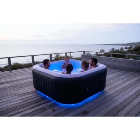 Spa gonflable avec bandeau LED SUNSPA - AC02-LED - 185 x 65 cm - 6 pla