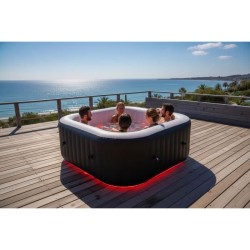 Spa gonflable avec bandeau LED SUNSPA - AC02-LED - 185 x 65 cm - 6 pla