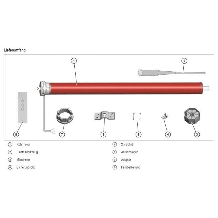 Moteur volet roulant radio + télécommande RM20MMB - SUPERROLLO - SR20925 - Diametre 60 mm - 20 Nm - Poids max tablier 44 kg Moteur volet roulant radio + télécommande RM20MMB - SUPERROLLO - SR20925 - Diametre 60 mm - 20 Nm - Poids max tablier 44 kg