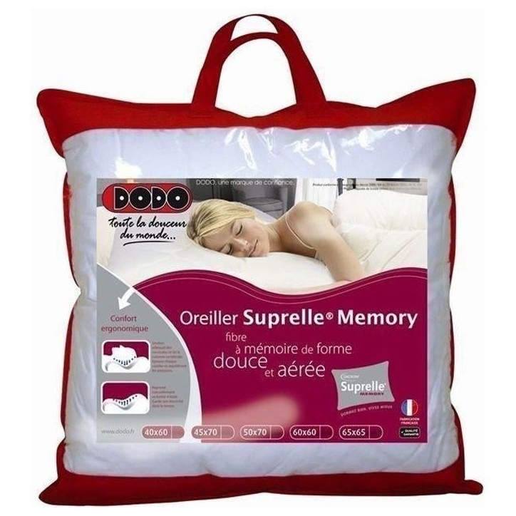 DODO Oreiller a mémoire de forme SUPRELLE MEMORY 65x65cm