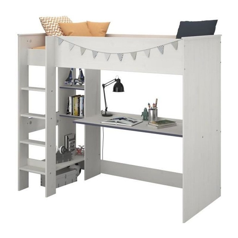 PARISOT JIM Lit mezzanine enfant contemporain décor pin memphis et ch PARISOT JIM Lit mezzanine enfant contemporain décor pin memphis et ch