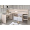 Lit combiné enfant Parisot ZOLA 90x200 cm - 2 portes - Avec bureau -