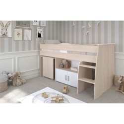 Lit combiné enfant Parisot ZOLA 90x200 cm - 2 portes - Avec bureau -