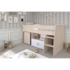 Lit combiné enfant Parisot ZOLA 90x200 cm - 2 portes - Avec bureau -