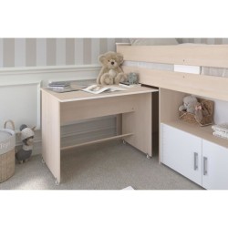 Lit combiné enfant Parisot ZOLA 90x200 cm - 2 portes - Avec bureau -