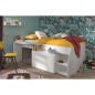 Lit combiné enfant contemporain PARISOT KIM - gris loft et blanc - l 90 x L 190 ou 200 cm