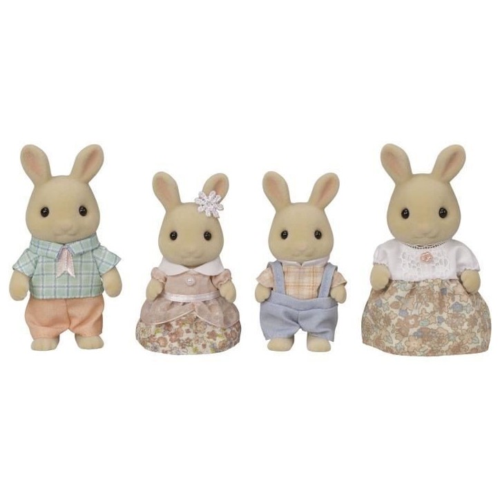 Poupée - SYLVANIAN FAMILIES - La famille Lapin Creme - Articulée et habillée avec soin Poupée - SYLVANIAN FAMILIES - La famille Lapin Creme - Articulée et habillée avec soin