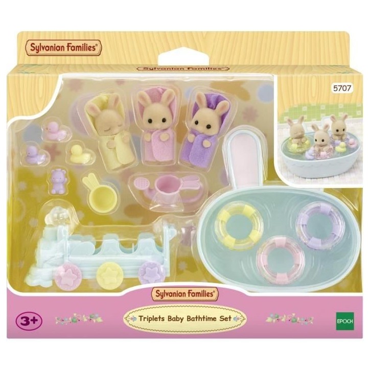 Figurines miniatures - SYLVANIAN FAMILIES - 5707 - Les triplés Lapin Creme et accessoires de bain Figurines miniatures - SYLVANIAN FAMILIES - 5707 - Les triplés Lapin Creme et accessoires de bain