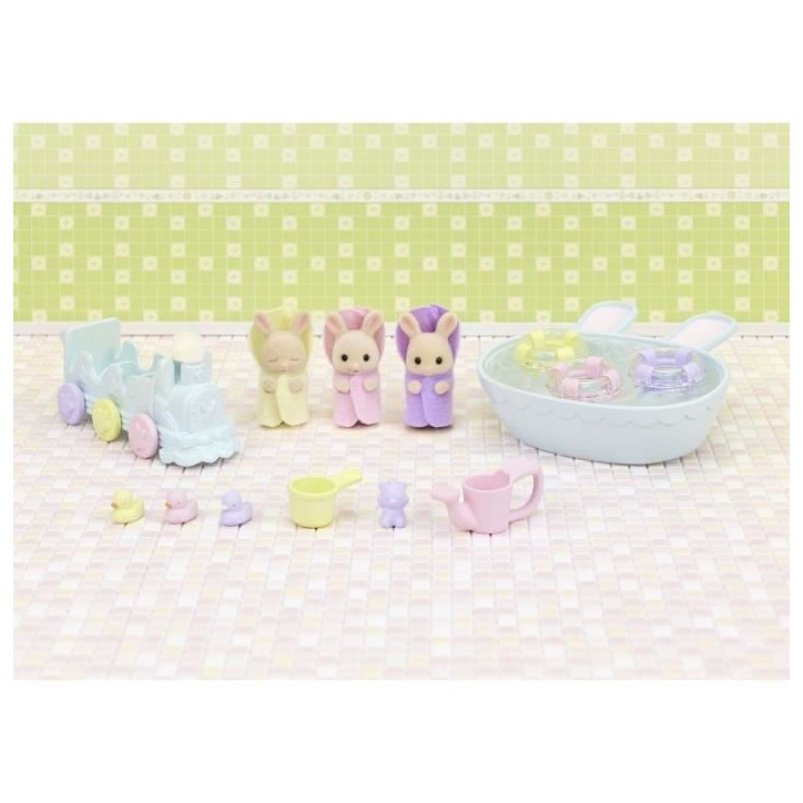 Figurines miniatures - SYLVANIAN FAMILIES - 5707 - Les triplés Lapin Creme et accessoires de bain Figurines miniatures - SYLVANIAN FAMILIES - 5707 - Les triplés Lapin Creme et accessoires de bain