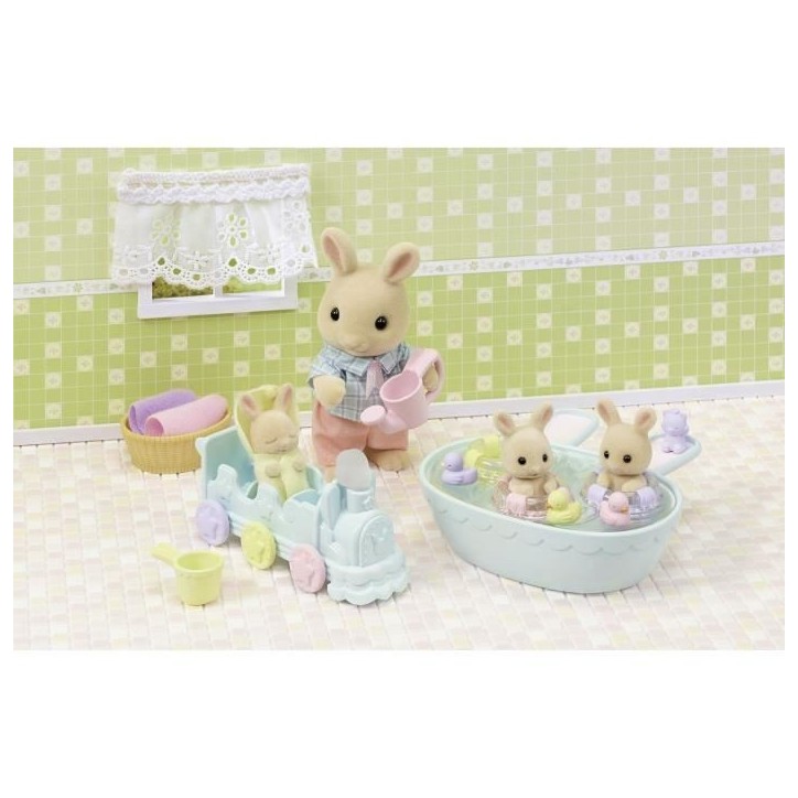 Figurines miniatures - SYLVANIAN FAMILIES - 5707 - Les triplés Lapin Creme et accessoires de bain Figurines miniatures - SYLVANIAN FAMILIES - 5707 - Les triplés Lapin Creme et accessoires de bain