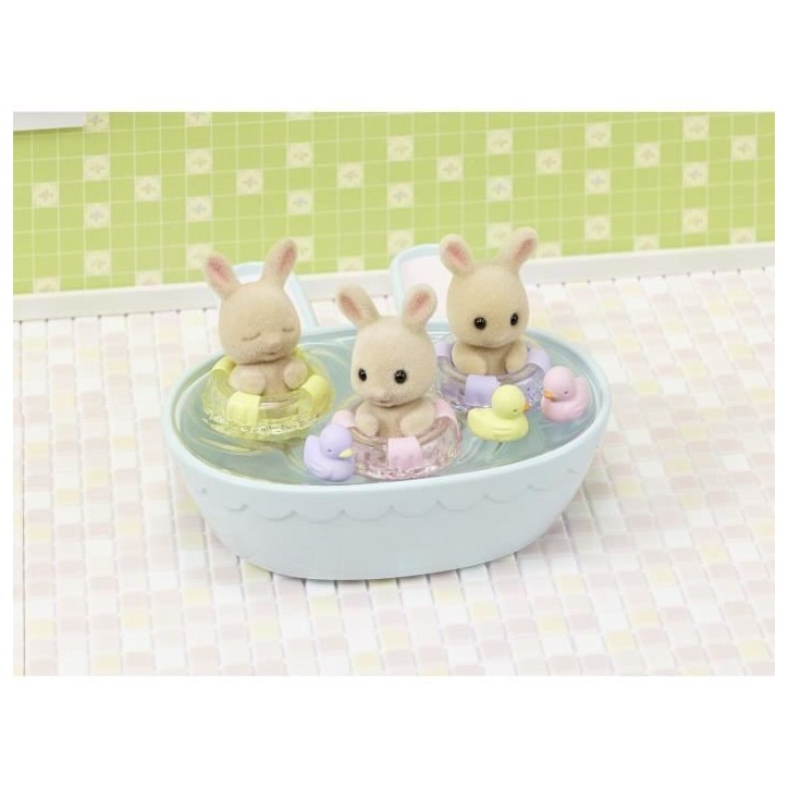 Figurines miniatures - SYLVANIAN FAMILIES - 5707 - Les triplés Lapin Creme et accessoires de bain Figurines miniatures - SYLVANIAN FAMILIES - 5707 - Les triplés Lapin Creme et accessoires de bain