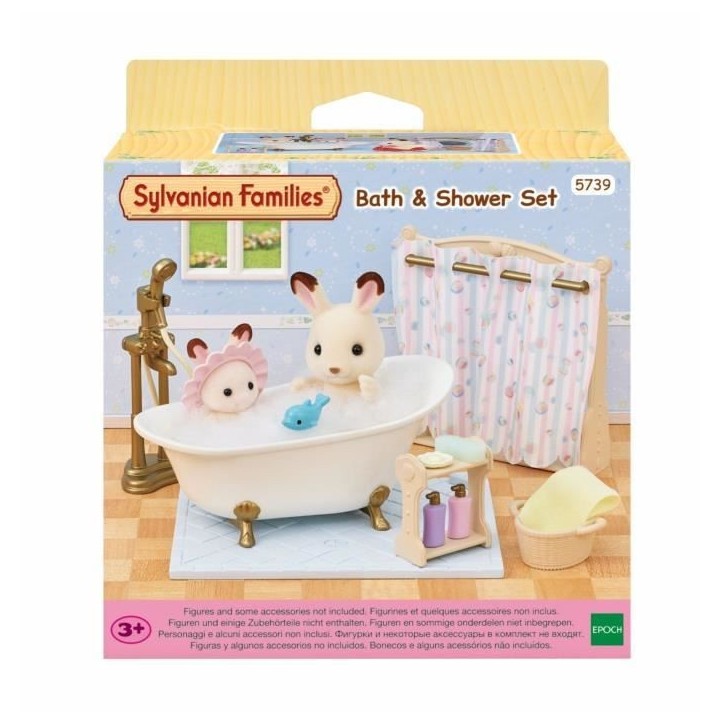 Le set baignoire et douche - SYLVANIAN FAMILIES - 5739 - Ensemble de salle de bain avec accessoires Le set baignoire et douche - SYLVANIAN FAMILIES - 5739 - Ensemble de salle de bain avec accessoires