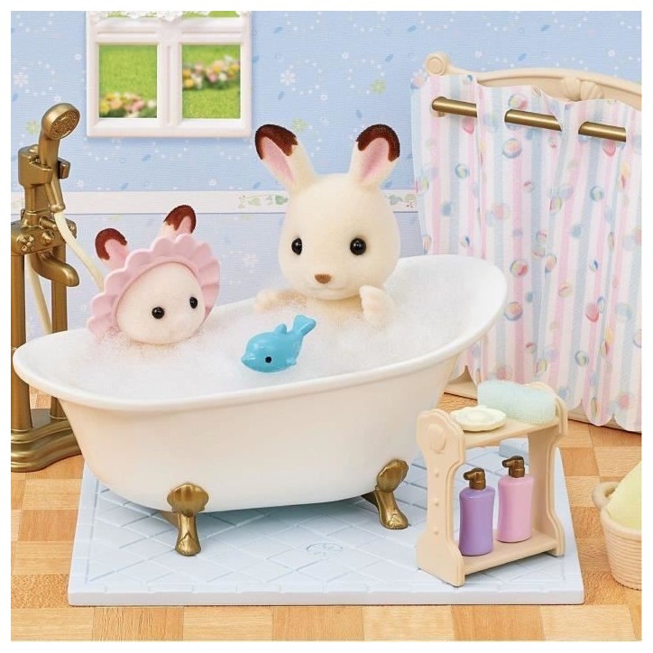 Le set baignoire et douche - SYLVANIAN FAMILIES - 5739 - Ensemble de salle de bain avec accessoires Le set baignoire et douche - SYLVANIAN FAMILIES - 5739 - Ensemble de salle de bain avec accessoires