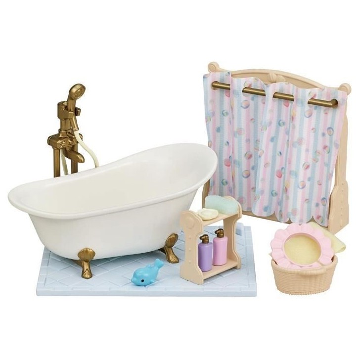 Le set baignoire et douche - SYLVANIAN FAMILIES - 5739 - Ensemble de salle de bain avec accessoires Le set baignoire et douche - SYLVANIAN FAMILIES - 5739 - Ensemble de salle de bain avec accessoires