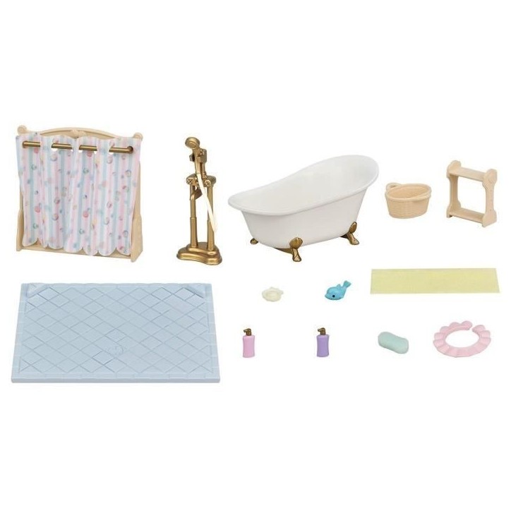 Le set baignoire et douche - SYLVANIAN FAMILIES - 5739 - Ensemble de salle de bain avec accessoires Le set baignoire et douche - SYLVANIAN FAMILIES - 5739 - Ensemble de salle de bain avec accessoires