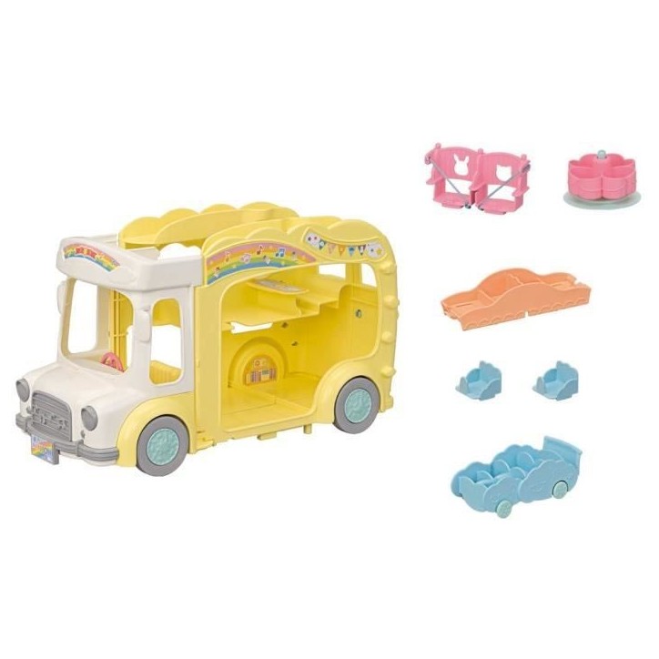 SYLVANIAN FAMILIES 5744 - Le bus et sa cour de récréation SYLVANIAN FAMILIES 5744 - Le bus et sa cour de récréation