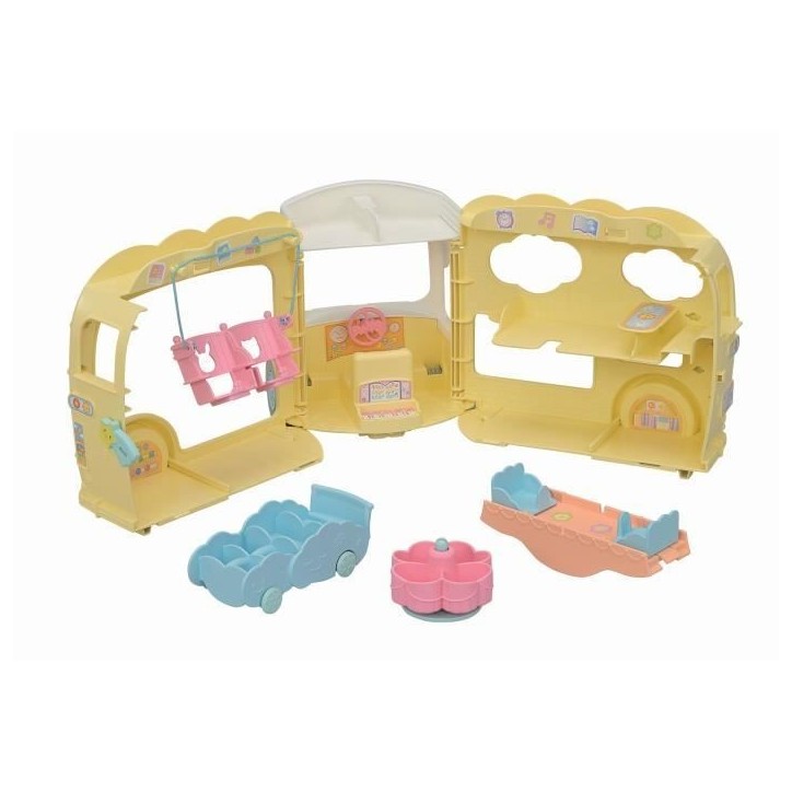 SYLVANIAN FAMILIES 5744 - Le bus et sa cour de récréation SYLVANIAN FAMILIES 5744 - Le bus et sa cour de récréation