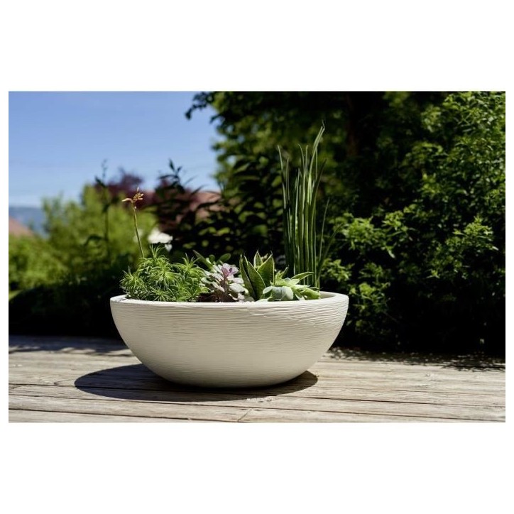 Vasque Ø 59 cm - EDA - Graphit UP - 39 L - Ø 59 x H. 21 cm - Blanc cérusé