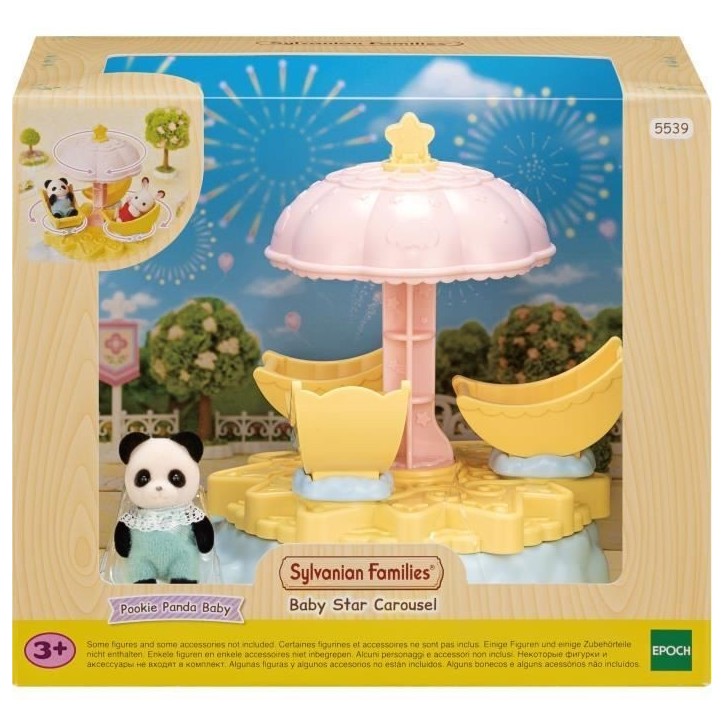 Figurines miniatures - SYLVANIAN FAMILIES - Le carrousel étoilé avec bébé panda Figurines miniatures - SYLVANIAN FAMILIES - Le carrousel étoilé avec bébé panda