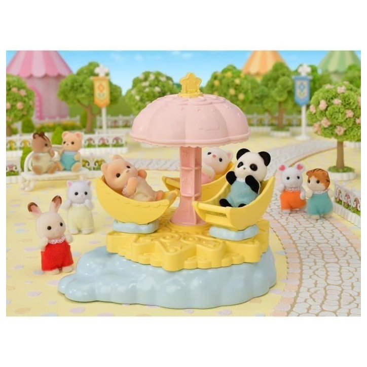 Figurines miniatures - SYLVANIAN FAMILIES - Le carrousel étoilé avec bébé panda Figurines miniatures - SYLVANIAN FAMILIES - Le carrousel étoilé avec bébé panda