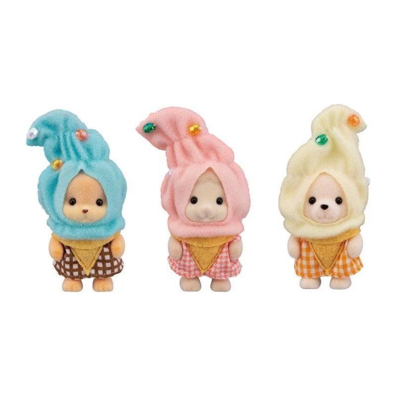 Le trio de bébés en costumes de cremes glacées - SYLVANIAN FAMILIES Le trio de bébés en costumes de cremes glacées - SYLVANIAN FAMILIES