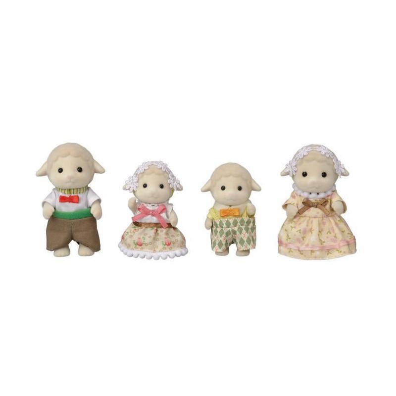 SYLVANIAN FAMILIES - Famille mouton - 4 personnages articulés et habi SYLVANIAN FAMILIES - Famille mouton - 4 personnages articulés et habi