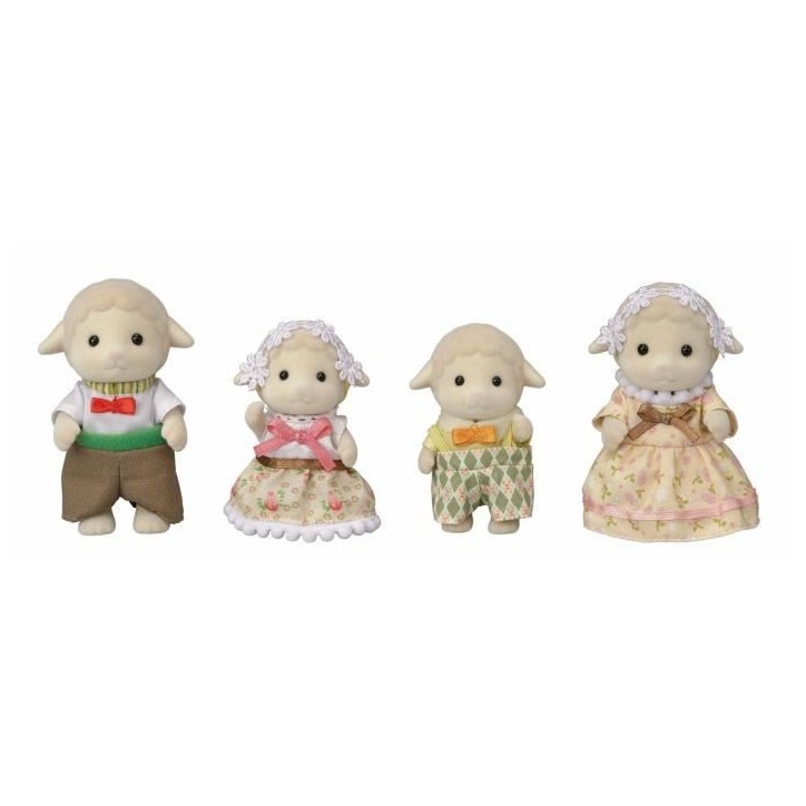 SYLVANIAN FAMILIES - Famille mouton - 4 personnages articulés et habillés avec soin SYLVANIAN FAMILIES - Famille mouton - 4 personnages articulés et habillés avec soin