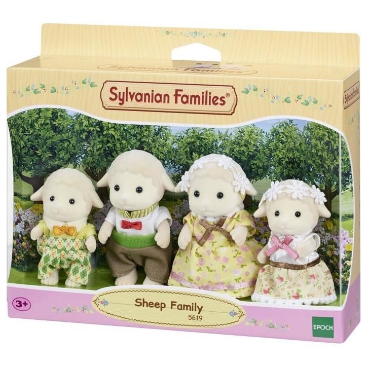 SYLVANIAN FAMILIES - Famille mouton - 4 personnages articulés et habillés avec soin SYLVANIAN FAMILIES - Famille mouton - 4 personnages articulés et habillés avec soin