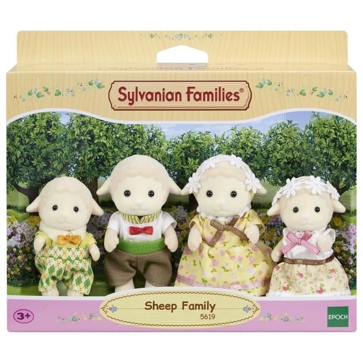 SYLVANIAN FAMILIES - Famille mouton - 4 personnages articulés et habillés avec soin SYLVANIAN FAMILIES - Famille mouton - 4 personnages articulés et habillés avec soin