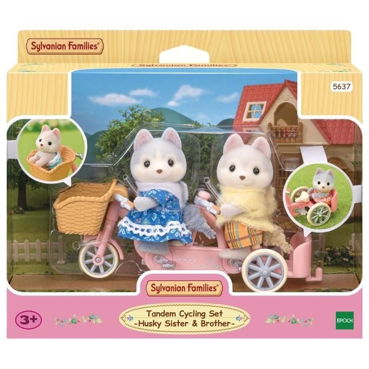 Figurines miniatures - SYLVANIAN FAMILIES - 5637 - Les freres et soeurs husky et leur tandem Figurines miniatures - SYLVANIAN FAMILIES - 5637 - Les freres et soeurs husky et leur tandem
