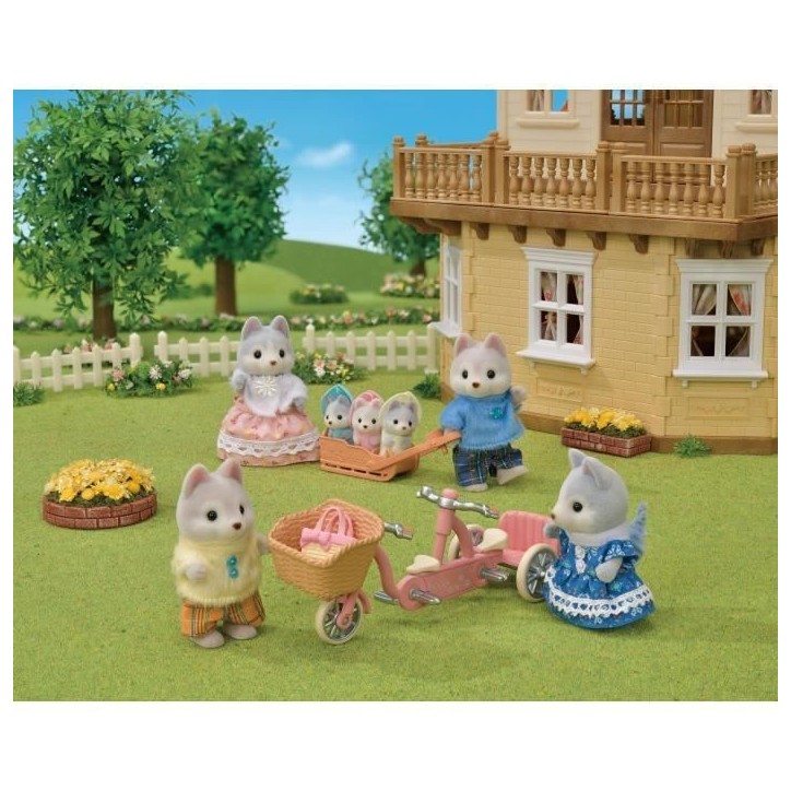 Figurines miniatures - SYLVANIAN FAMILIES - 5637 - Les freres et soeurs husky et leur tandem Figurines miniatures - SYLVANIAN FAMILIES - 5637 - Les freres et soeurs husky et leur tandem