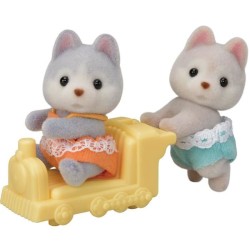 Mini-univers - SYLVANIAN FAMILIES - Les jumeaux husky - Orange - Mixte